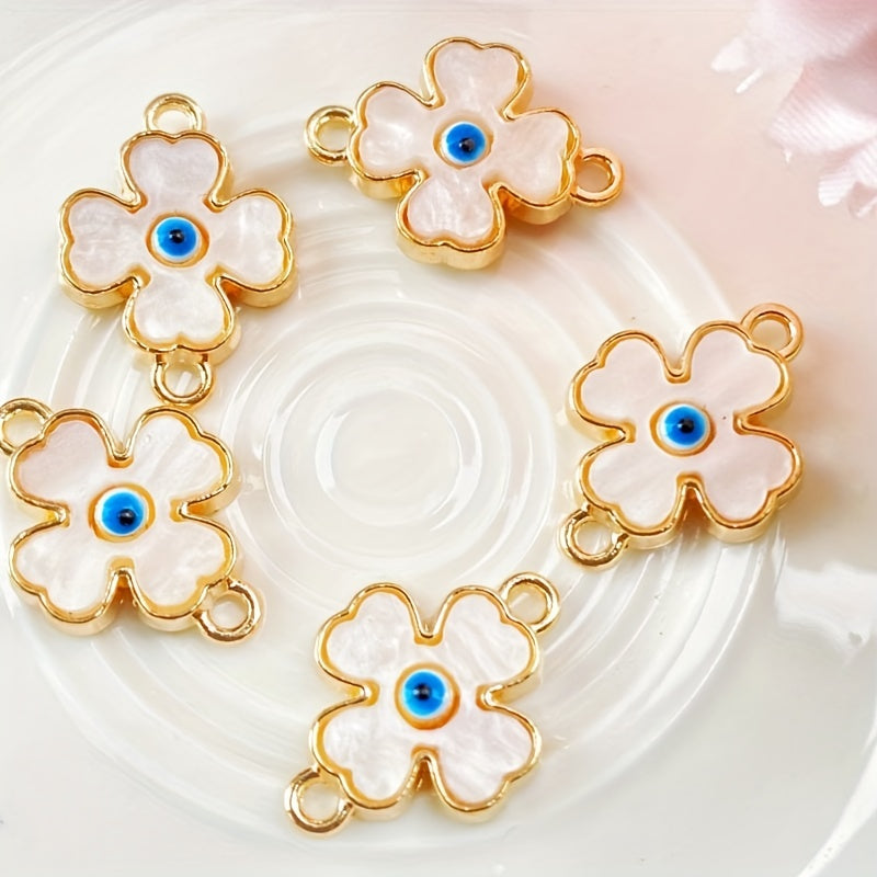 5pcs Car Wheel Drip Oil Devil's Eye Pendant Necklace Bracelet DIY