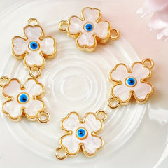 5pcs Car Wheel Drip Oil Devil's Eye Pendant Necklace Bracelet DIY