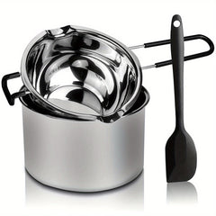 Stainless Steel Double Boiler Pot Set 600ml & 1600ml with Spatula