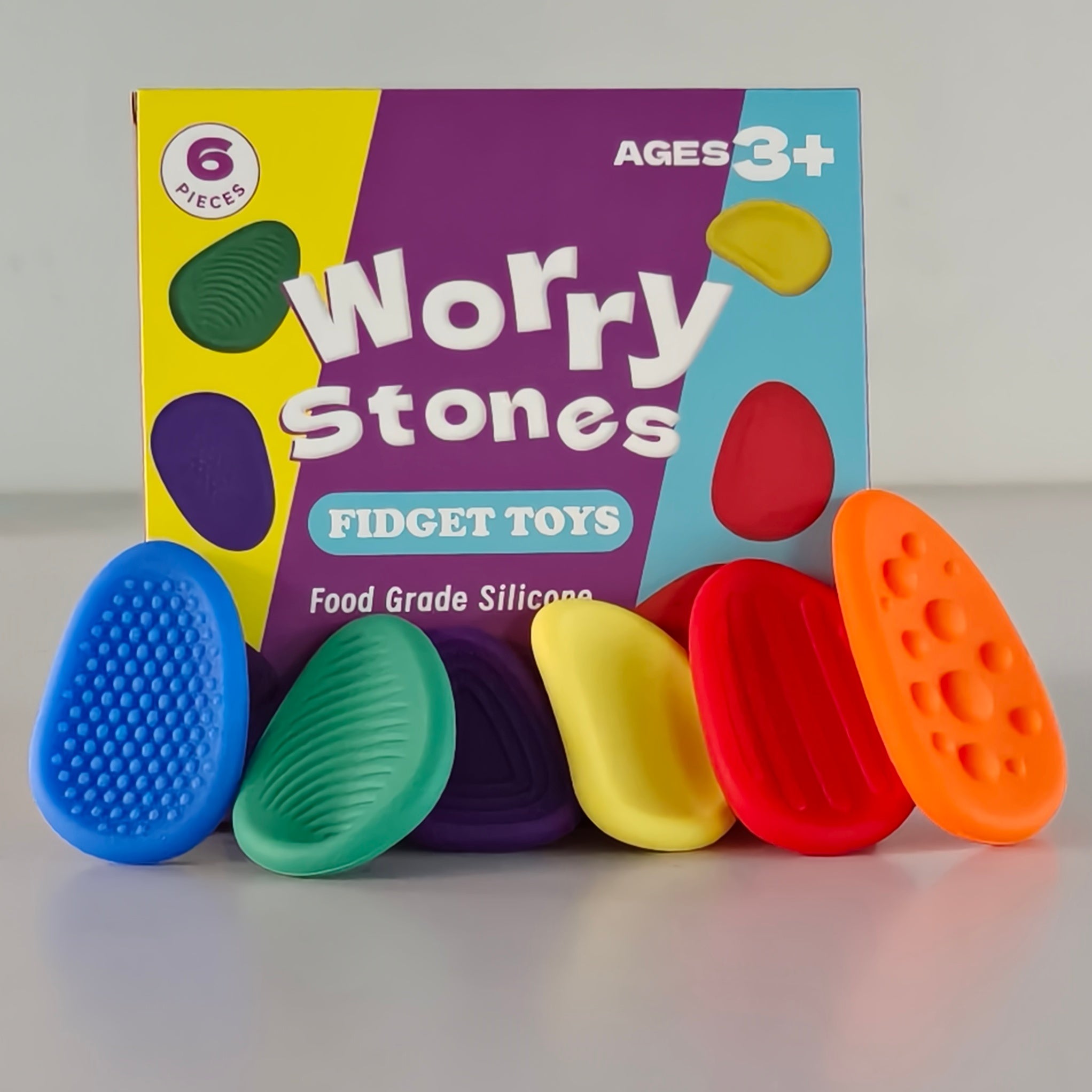 6pcs Children's Sensory Stone Box Set for Emotional Soothing