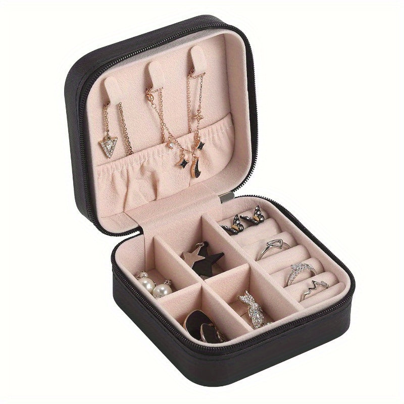 Mini Jewelry Box Organizer Square Display Box Earring Ring Necklace Case