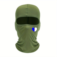 Heart Printed Mask Hood for Men and Women, Windproof Sun Hat