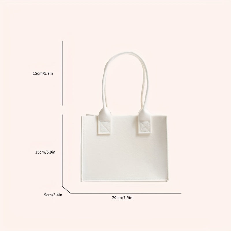 Felt Tote Bag Solid Handbag No Closure Gift Bag For Party