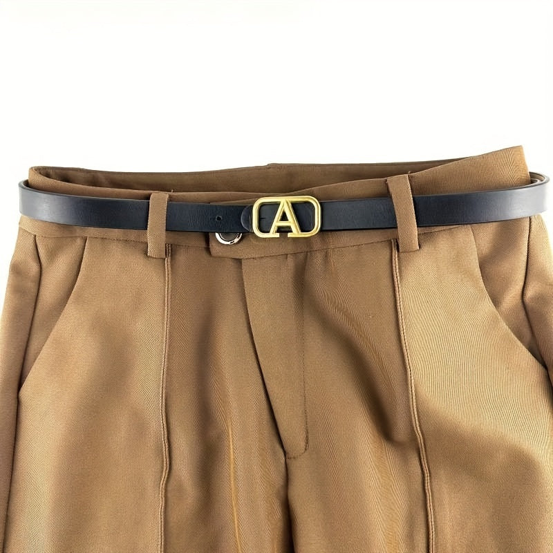 Hollow Out Buckle Belt Solid PU Belt for Women