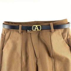 Hollow Out Buckle Belt Solid PU Belt for Women