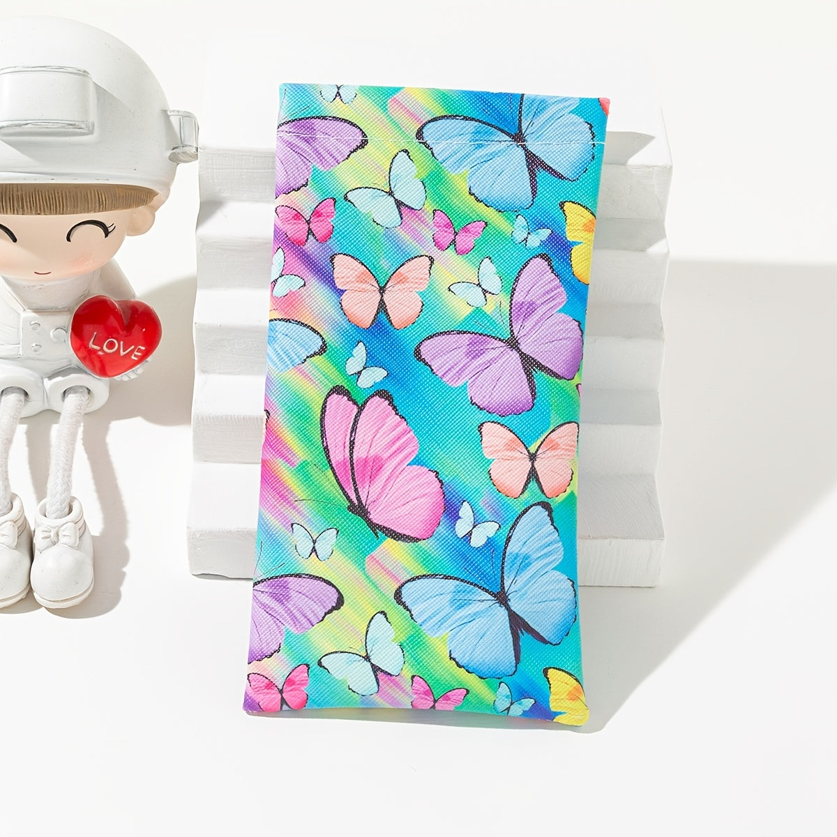 Colorful Butterfly Print Glasses Bag for Women