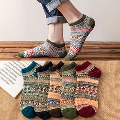 5 Pairs Geometric Pattern Low Cut Ankle Socks Women's Stockings