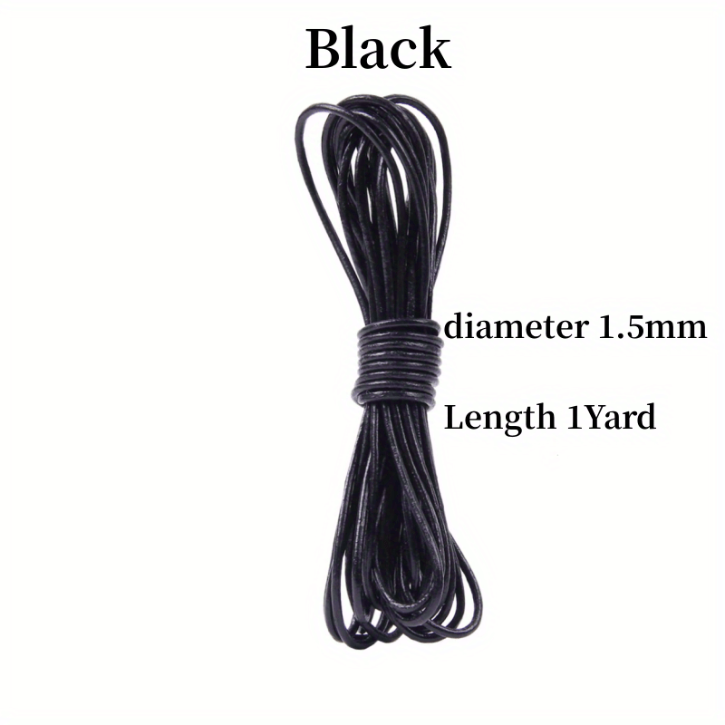 1 Yard Cowhide Round Leather Cords Rope String DIY Jewelry Making Khaki