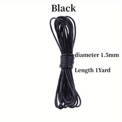 1 Yard Cowhide Round Leather Cords Rope String DIY Jewelry Making Khaki