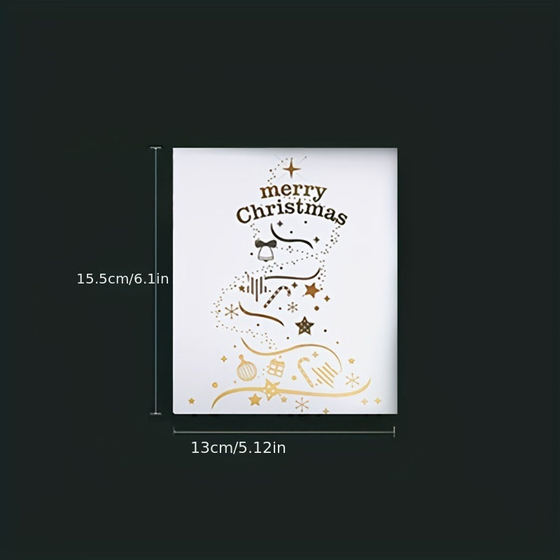 3D Christmas Card Sparkling Tree Blessing Message