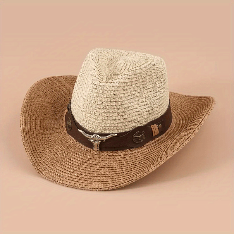 Cattel Head Western Cowboy Hat With Big Cow Head Leather Belt Gift For Men