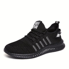 Men's Striped Walking Shoes Casual Outdoor Comfortable Lace up Sneakers
