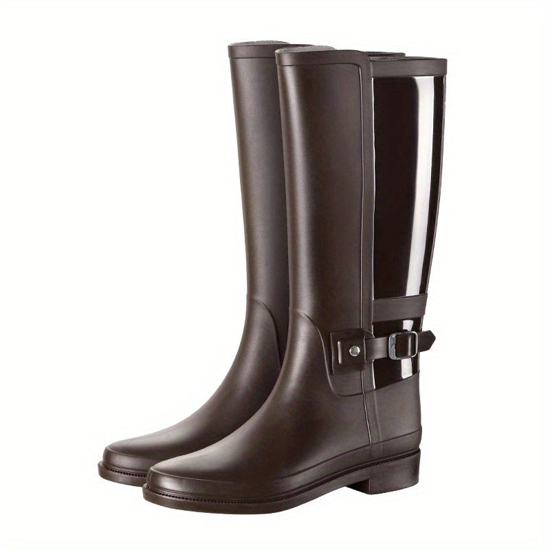 Women's Waterproof High Top Motorcycle Rain Boots Outdoor Plastic Rain Boots