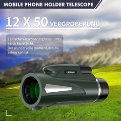 12X50 HD Monocular BAK4 Prism For Bird Watching Travel Concerts
