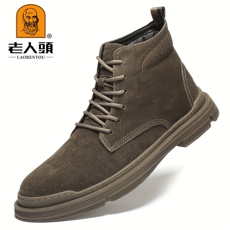 Men's Combat Boots Casual Lace up Walking Shoes