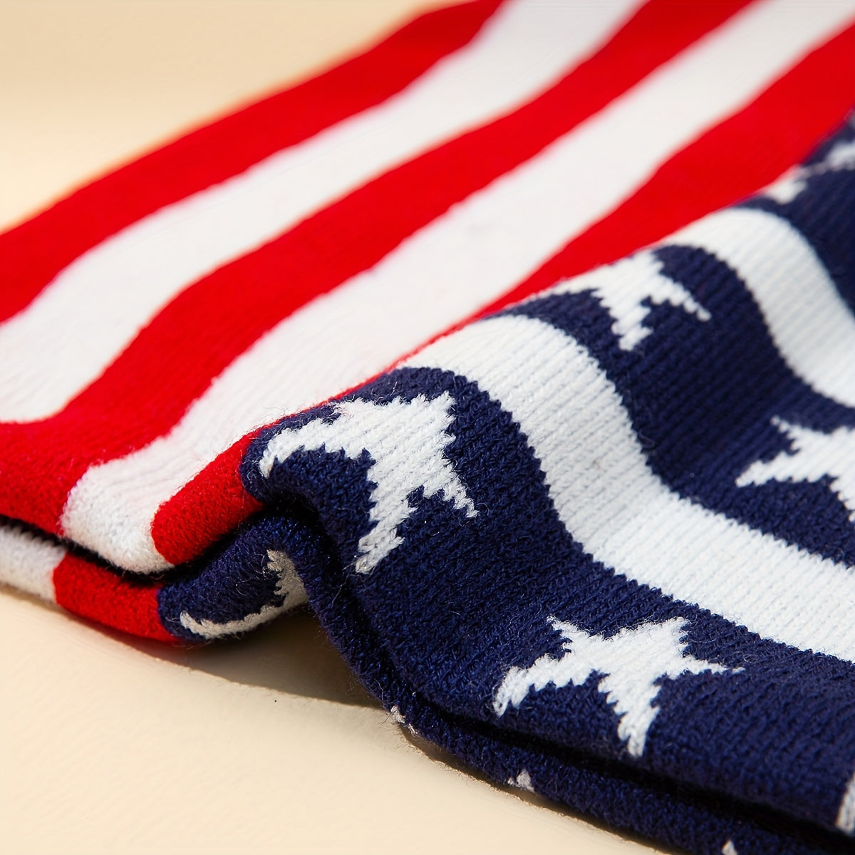 Independence Unisex Beanie Cap Flag Jacquard Hip Hop Knit Hat Patriotic