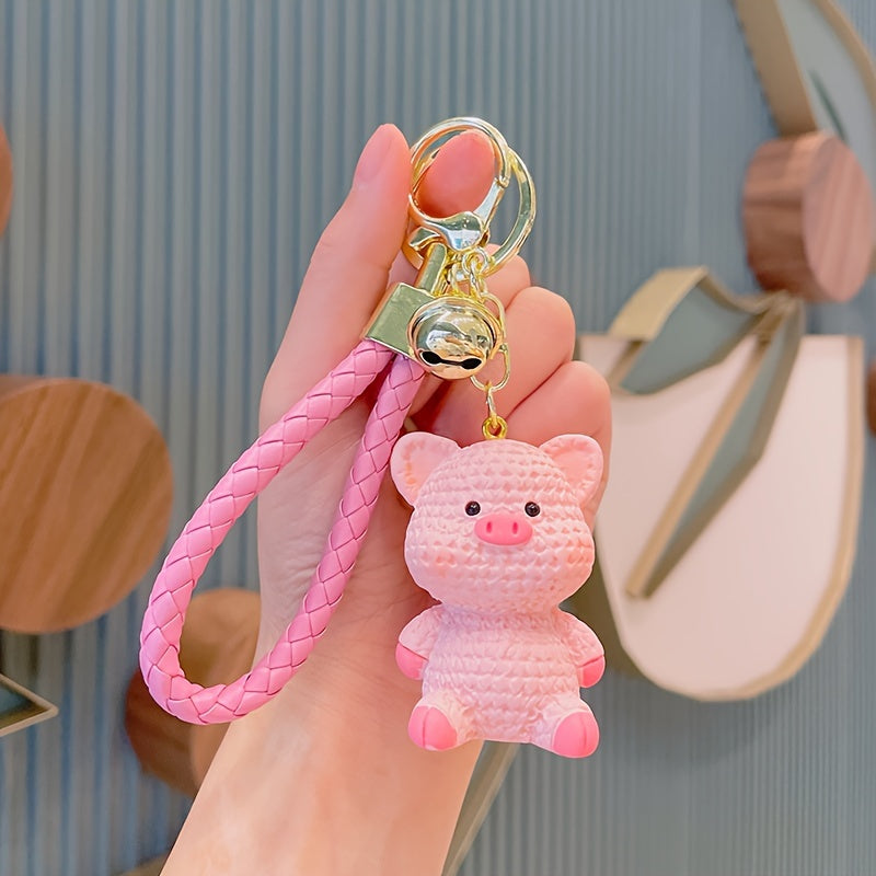 Resin Bunny Pig Dinosaur Keychain Bag Charm Car Keyring Pendant