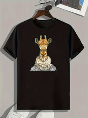 Giraffe Print Men's Graphic T shirt for Summer