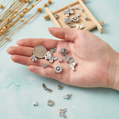 10pcs Butterfly Flower Owl Alloy Spacer Beads For DIY Jewelry Making