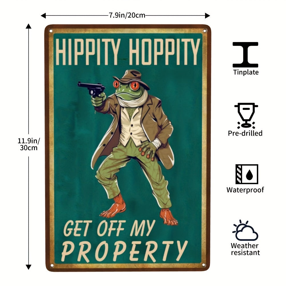 Funny Frog Garden Decoration Tin Metal Sign No Trespassing