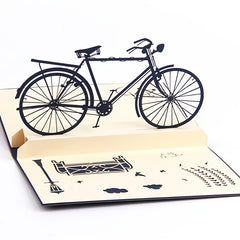 1pc Retro Bicycle Pop Up Card 3D Bicycle Greeting Card With Envelope