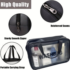 3Pcs Clear Travel Cosmetic Bag Set Waterproof Makeup Bag Portable Toiletry Bag