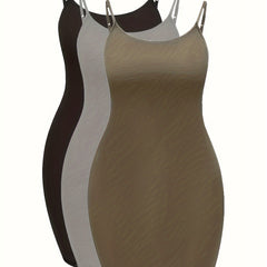 3 Pack Plus Size Sexy Bodycon Midi Dress Set