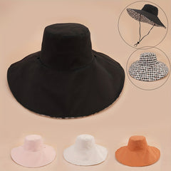 Solid Lightweight Bucket Hat Reversible Wide Brim Sun Hats