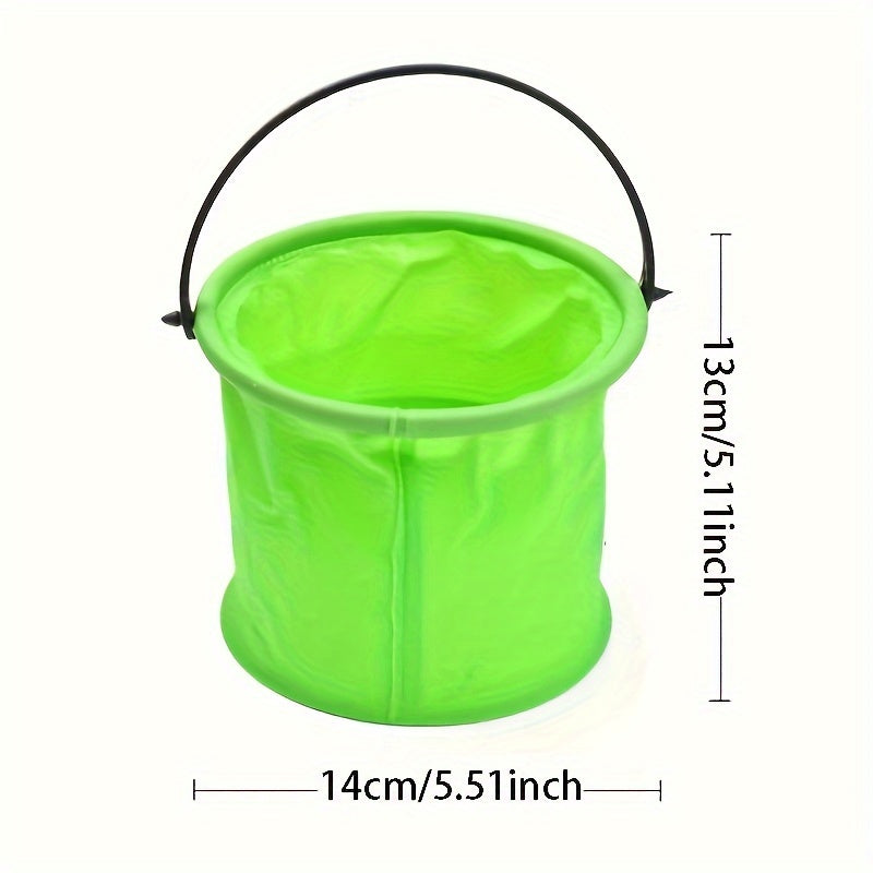 2pcs Mini Folding Beach Buckets for Kids Durable PVC Sand & Water Play