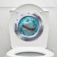 3D Diving Mirror Shark Toilet Sticker Self-adhesive Decal