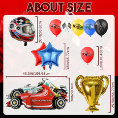 27pcs Racing Car Birthday Party Supplies Balloons Set
