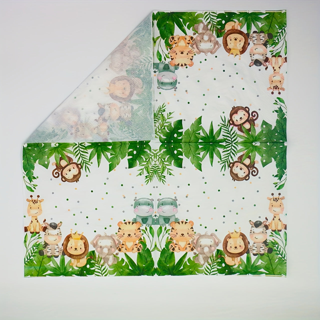 20pcs Jungle Safari Animal Print Napkins for Birthday Party