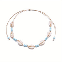 Vintage Braided Shell Ladies Necklace Summer Beach Style Neck Jewelry