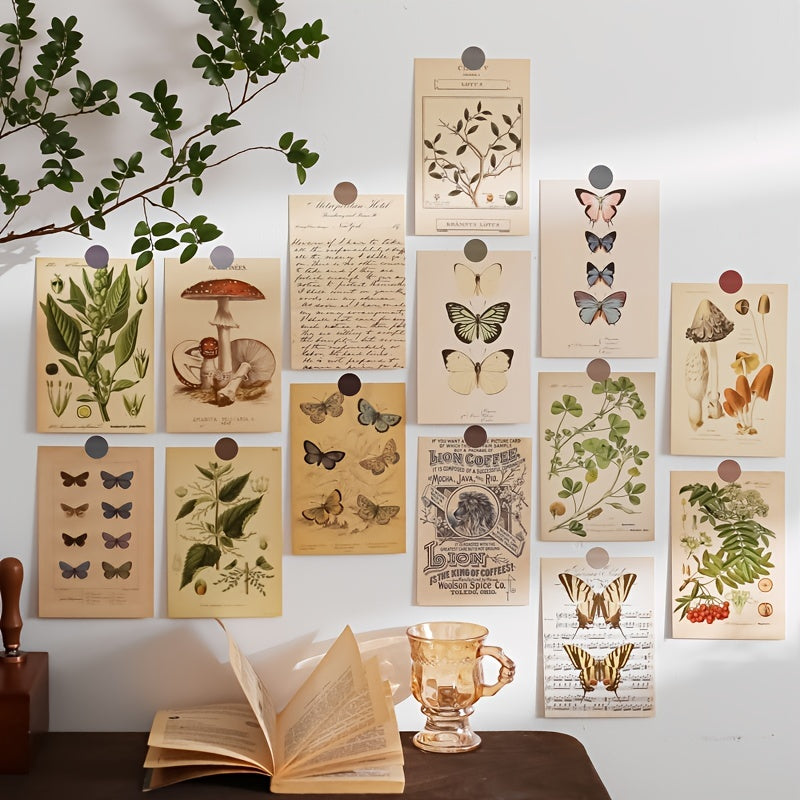 30pcs Bio Postcards Botanical Wall Stickers Room Decoration Cards 9 14