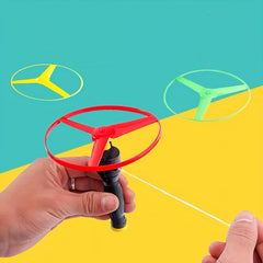 Rope Pulling Flying Disc Toy Set