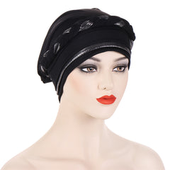 Braided Twist Turban Hat Block Beanies Women's Bandana Outdoor Hijab Hat