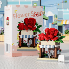 Floral Shop Building Blocks w/ Roses & Sunflowers Toy Display