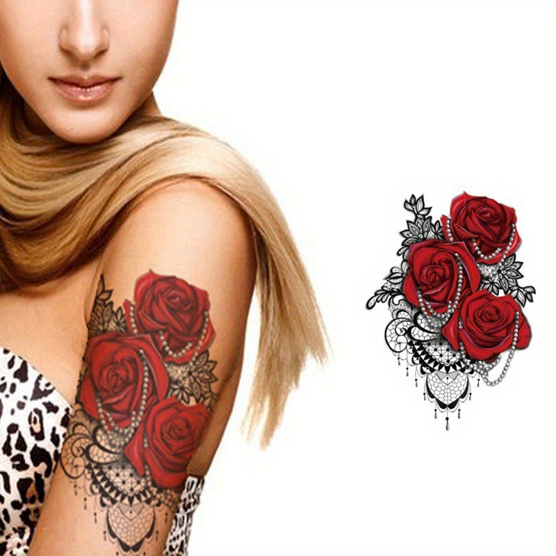 Flower Snake Lion Wolf Tattoo Sticker