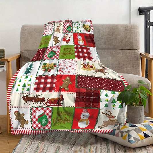 Christmas Decoration Throw Blanket Winter Warm Soft Flannel Lightweight Blanket