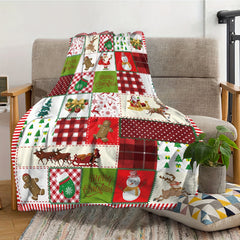Christmas Decoration Throw Blanket Winter Warm Soft Flannel Lightweight Blanket