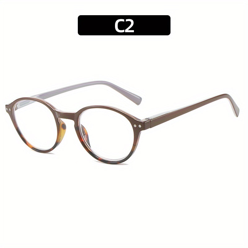 Retro Tortoiseshell Round HD Reading Glasses for Women Presbyopic 1.0-4.0