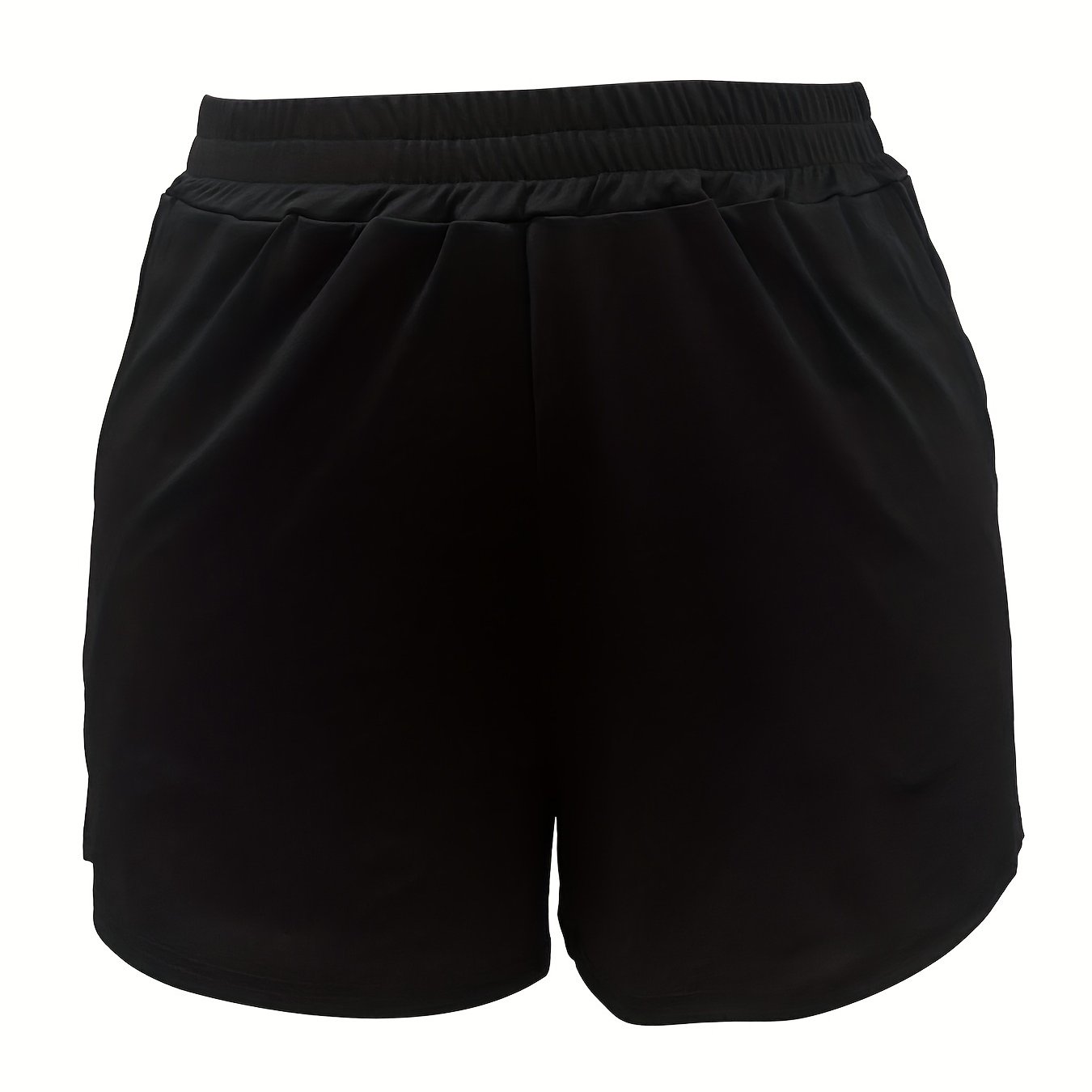  Solid High Rise Sports Shorts