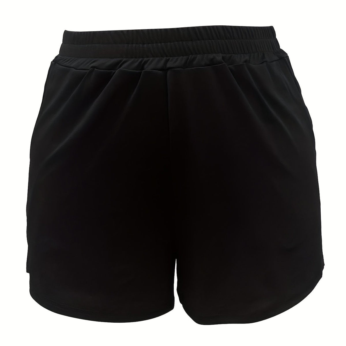  Solid High Rise Sports Shorts
