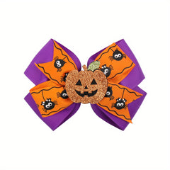Pumpkin Hair Clip Bow Hairpin Halloween Party Hair Accessories