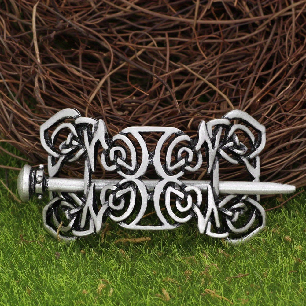 Viking Celtic Style Barrette Hair Pin Silver Irish Knot Jewelry Barrette