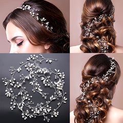 Wedding Bridal Headband Headpieces Crystals Faux Pearls Hair Vine