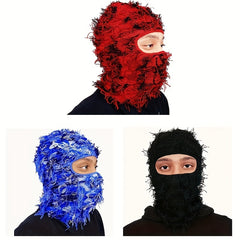 Hip Hop Tassel Balaclava Full Cover Mask Camouflage Knitted Headgear