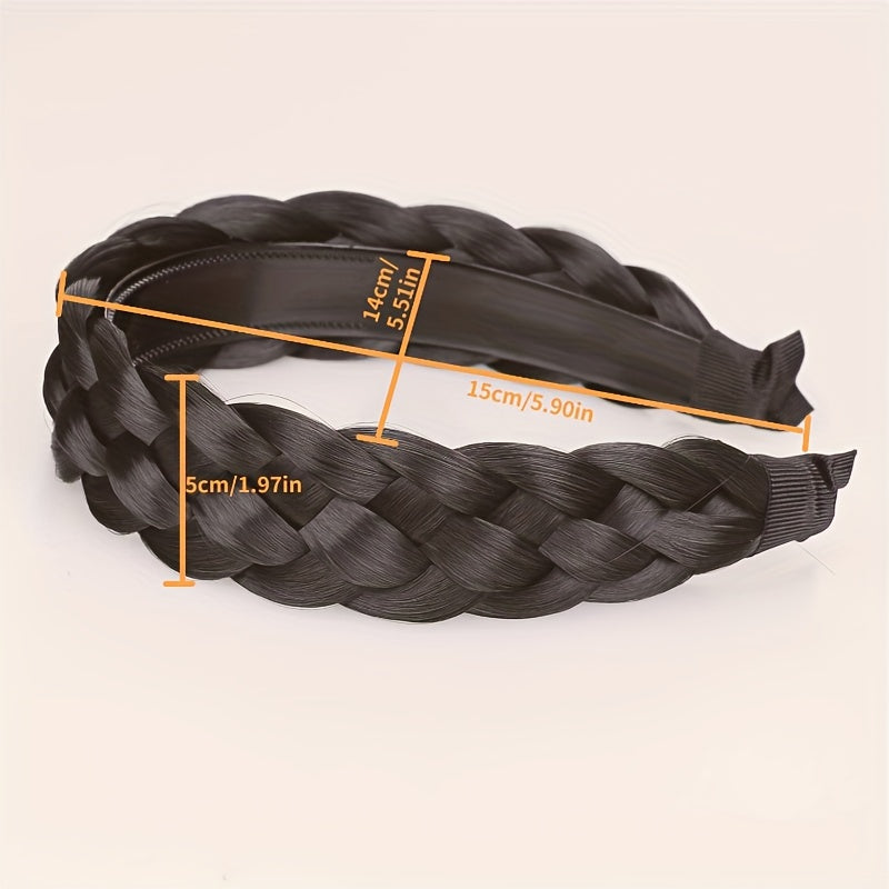 Braided Headband Princess Wig Dark Brown