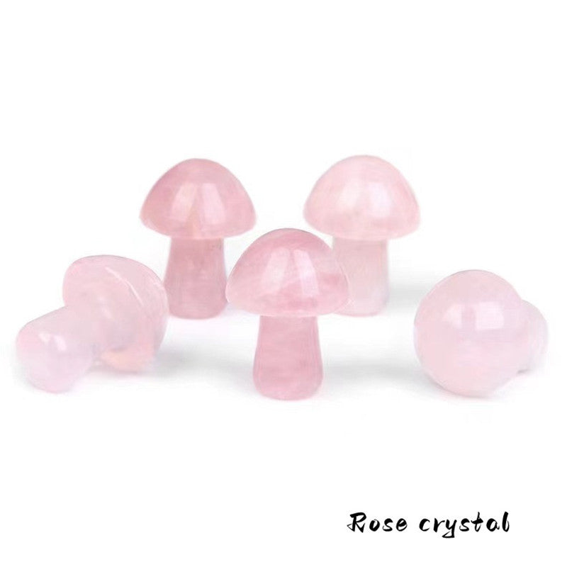 Hand Carved Mushroom Crystal Gemstone DIY Jewelry Gift