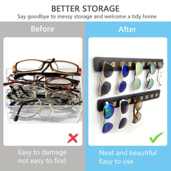 Wood Sunglasses Storage Wall Mounted Eyeglasses Holder